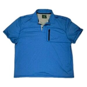GH BASS Shirt Mens XXL 2X Polo Blue cool Performance Stretch golf Fishing Short.